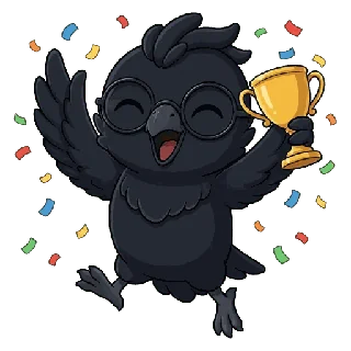 AKI celebrando con un trofeo