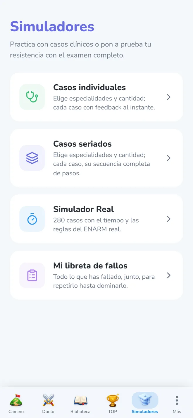 Simuladores tipo ENARM en AKI